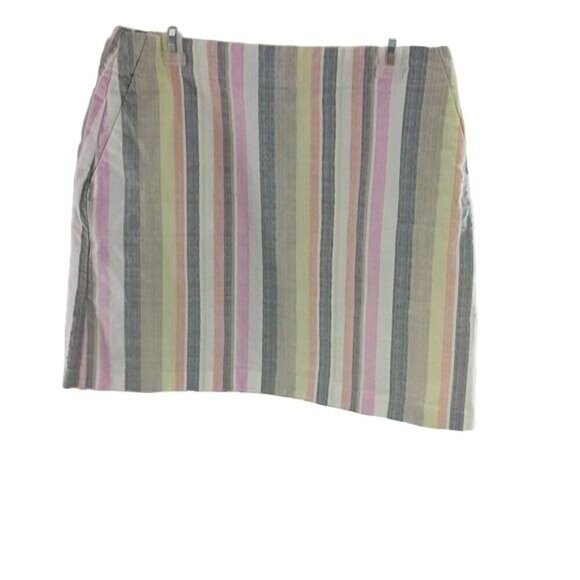 Loft Womens Size 8 Multicolor Striped Skirt Cotton Blend Casual Summer Wear - Picture 1 of 7